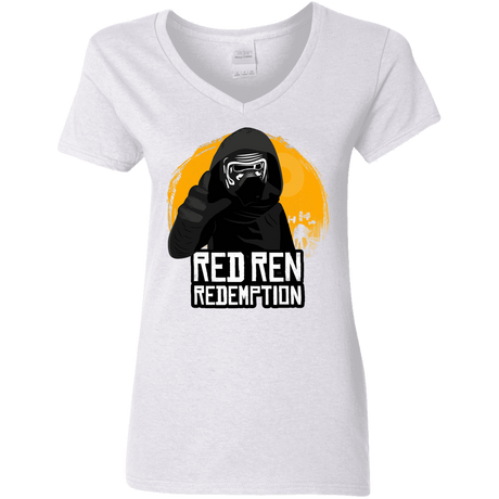 T-Shirts White / S Red Ren Women's V-Neck T-Shirt