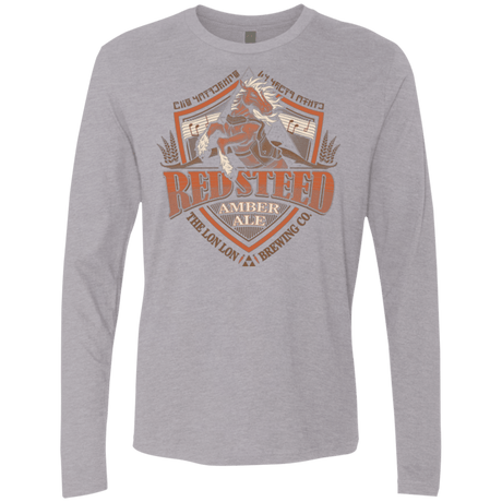 T-Shirts Heather Grey / Small Red Steed Amber Ale Men's Premium Long Sleeve