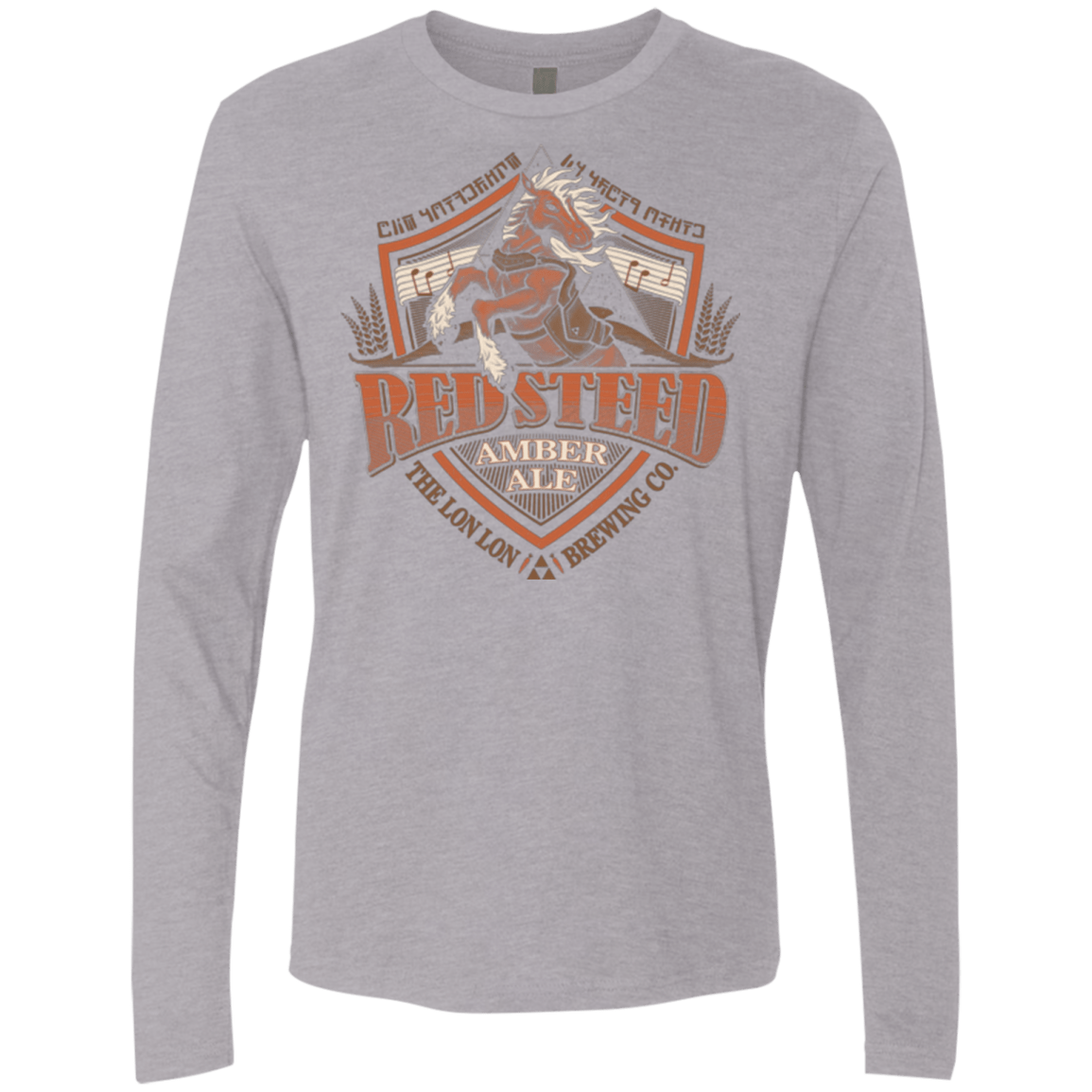 T-Shirts Heather Grey / Small Red Steed Amber Ale Men's Premium Long Sleeve