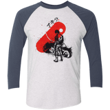 T-Shirts Heather White/Indigo / X-Small RED SUN AKIRA Men's Triblend 3/4 Sleeve