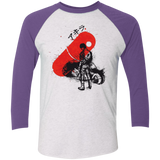 T-Shirts Heather White/Purple Rush / X-Small RED SUN AKIRA Men's Triblend 3/4 Sleeve