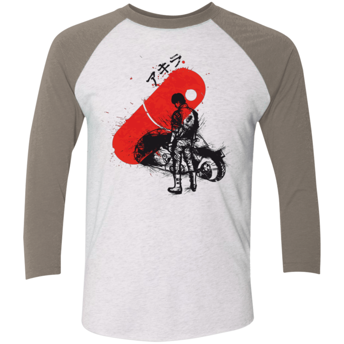 T-Shirts Heather White/Vintage Grey / X-Small RED SUN AKIRA Men's Triblend 3/4 Sleeve
