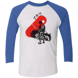 T-Shirts Heather White/Vintage Royal / X-Small RED SUN AKIRA Men's Triblend 3/4 Sleeve