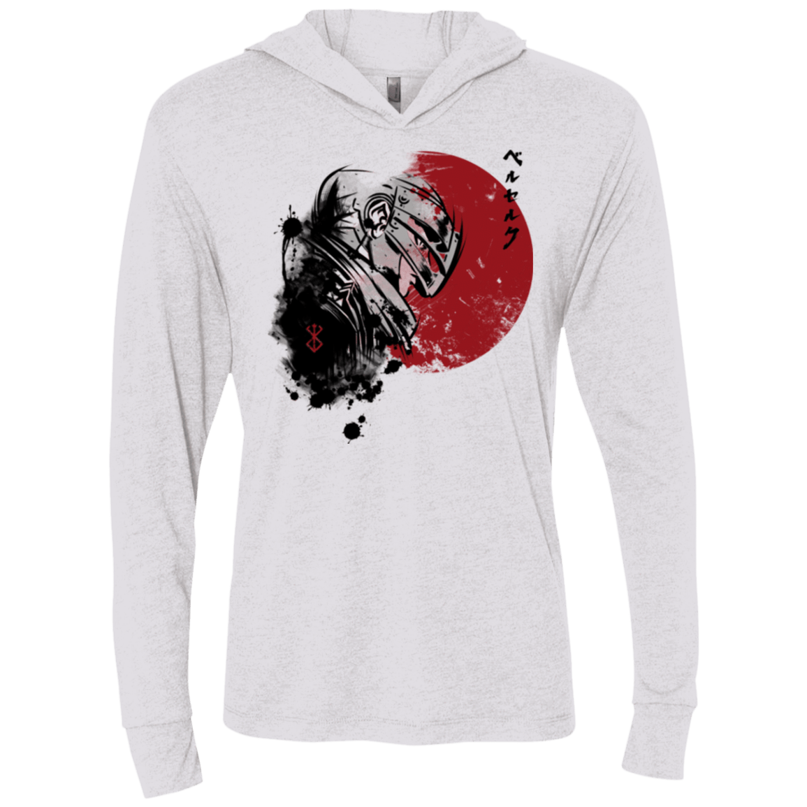 T-Shirts Heather White / X-Small Red Sun Guts Triblend Long Sleeve Hoodie Tee