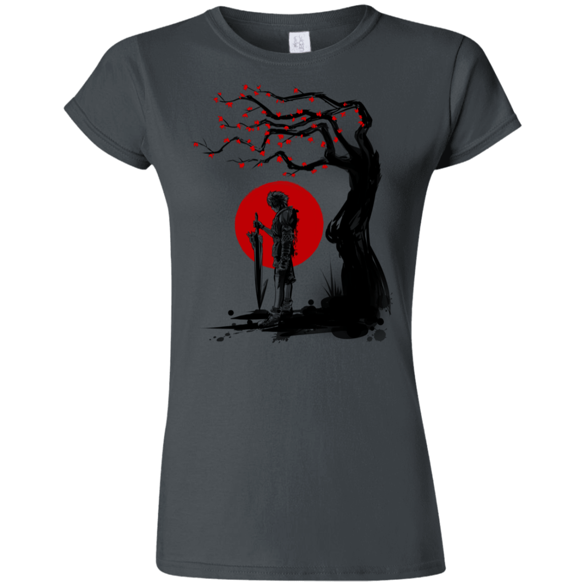 T-Shirts Charcoal / S Red Sun in Zanarkand Junior Slimmer-Fit T-Shirt