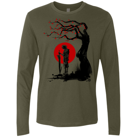 T-Shirts Military Green / S Red Sun in Zanarkand Men's Premium Long Sleeve