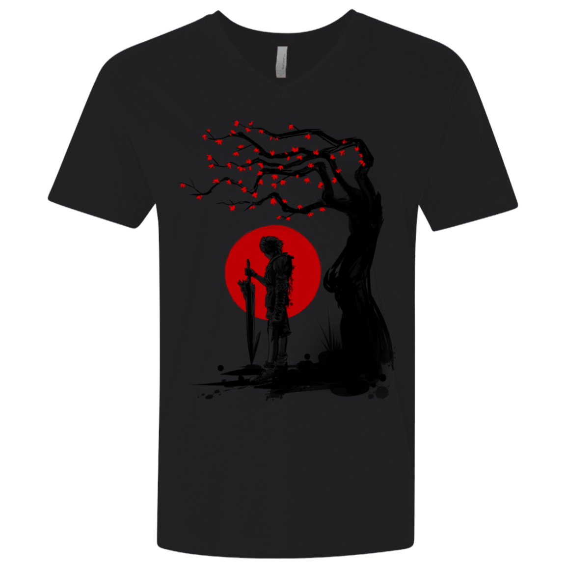 T-Shirts Black / X-Small Red Sun in Zanarkand Men's Premium V-Neck