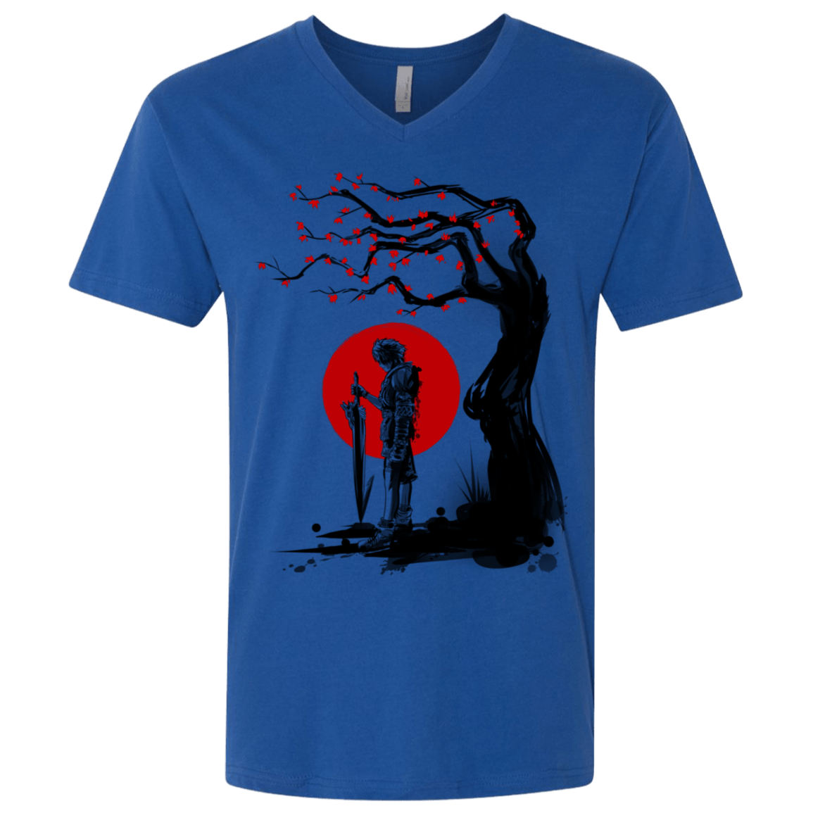 T-Shirts Royal / X-Small Red Sun in Zanarkand Men's Premium V-Neck