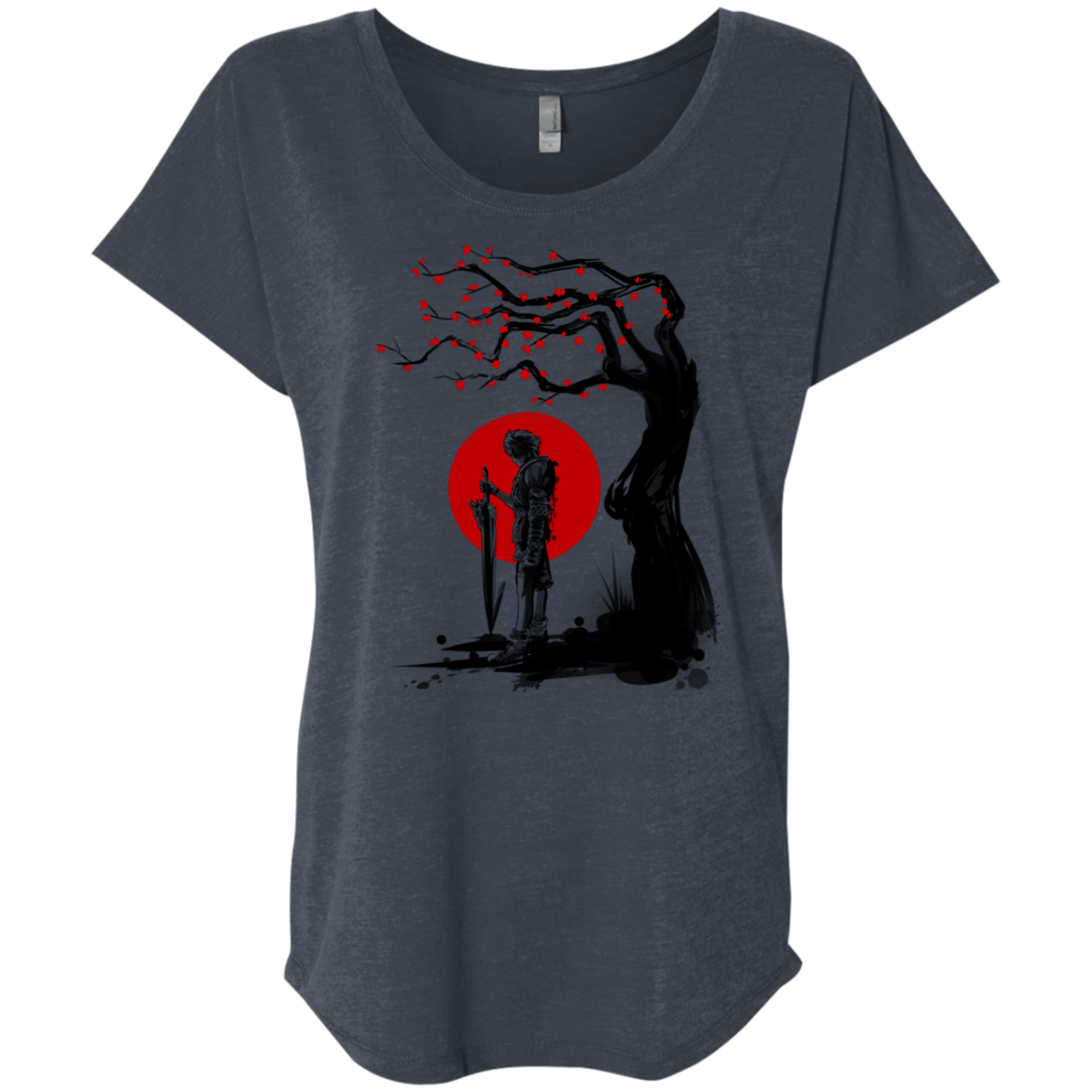 T-Shirts Vintage Navy / X-Small Red Sun in Zanarkand Triblend Dolman Sleeve