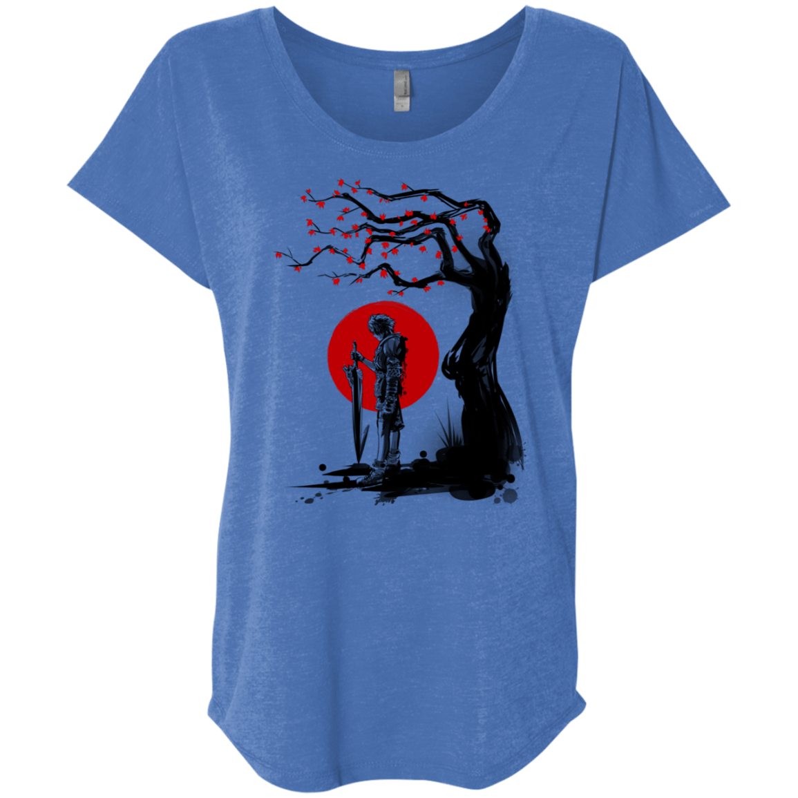 T-Shirts Vintage Royal / X-Small Red Sun in Zanarkand Triblend Dolman Sleeve