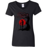 T-Shirts Black / S Red Sun in Zanarkand Women's V-Neck T-Shirt