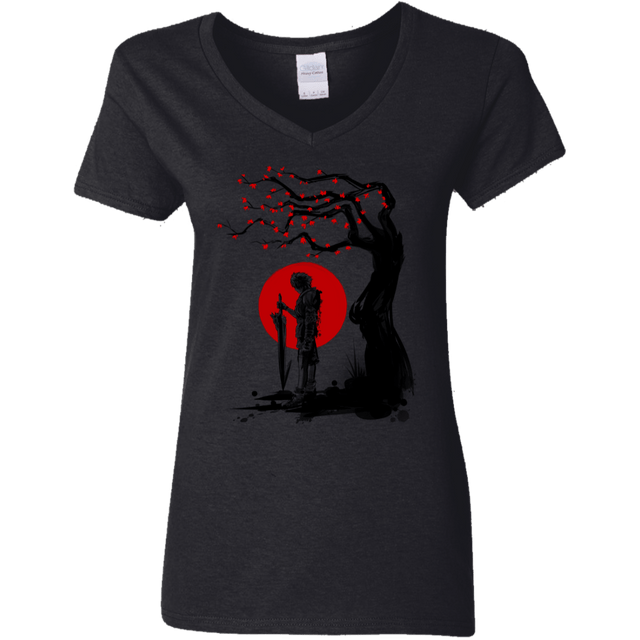 T-Shirts Black / S Red Sun in Zanarkand Women's V-Neck T-Shirt