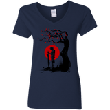 T-Shirts Navy / S Red Sun in Zanarkand Women's V-Neck T-Shirt