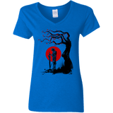 T-Shirts Royal / S Red Sun in Zanarkand Women's V-Neck T-Shirt