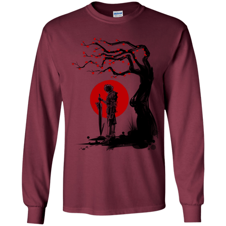T-Shirts Maroon / YS Red Sun in Zanarkand Youth Long Sleeve T-Shirt