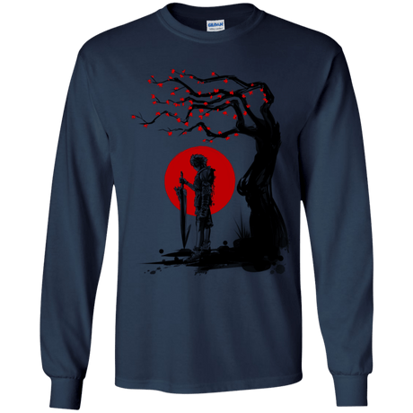 T-Shirts Navy / YS Red Sun in Zanarkand Youth Long Sleeve T-Shirt