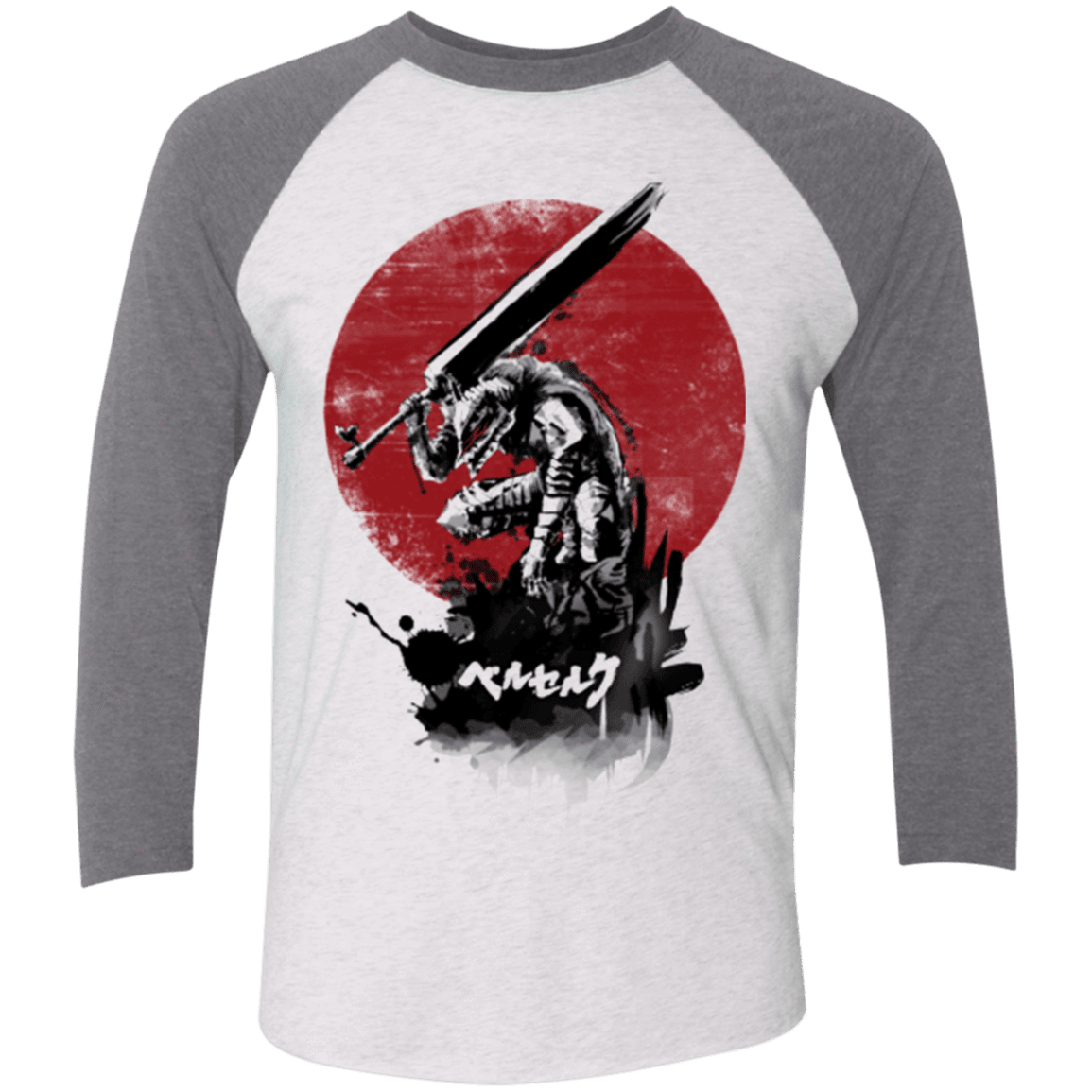 T-Shirts Heather White/Premium Heather / X-Small Red Sun Swordsman Men's Triblend 3/4 Sleeve