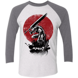 T-Shirts Heather White/Premium Heather / X-Small Red Sun Swordsman Men's Triblend 3/4 Sleeve