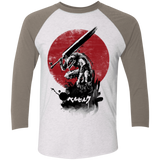 T-Shirts Heather White/Vintage Grey / X-Small Red Sun Swordsman Men's Triblend 3/4 Sleeve
