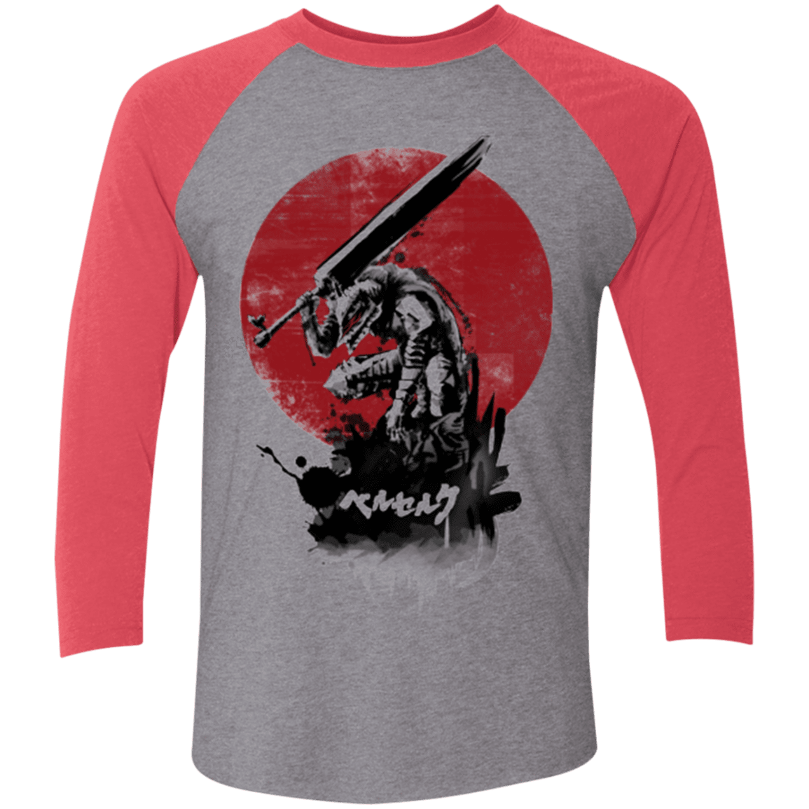 T-Shirts Premium Heather/ Vintage Red / X-Small Red Sun Swordsman Men's Triblend 3/4 Sleeve