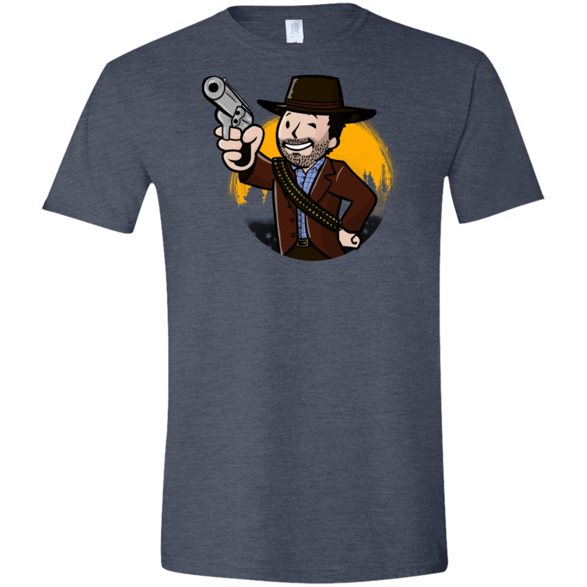 T-Shirts Heather Navy / S Red Vault Redemption Men's Semi-Fitted Softstyle