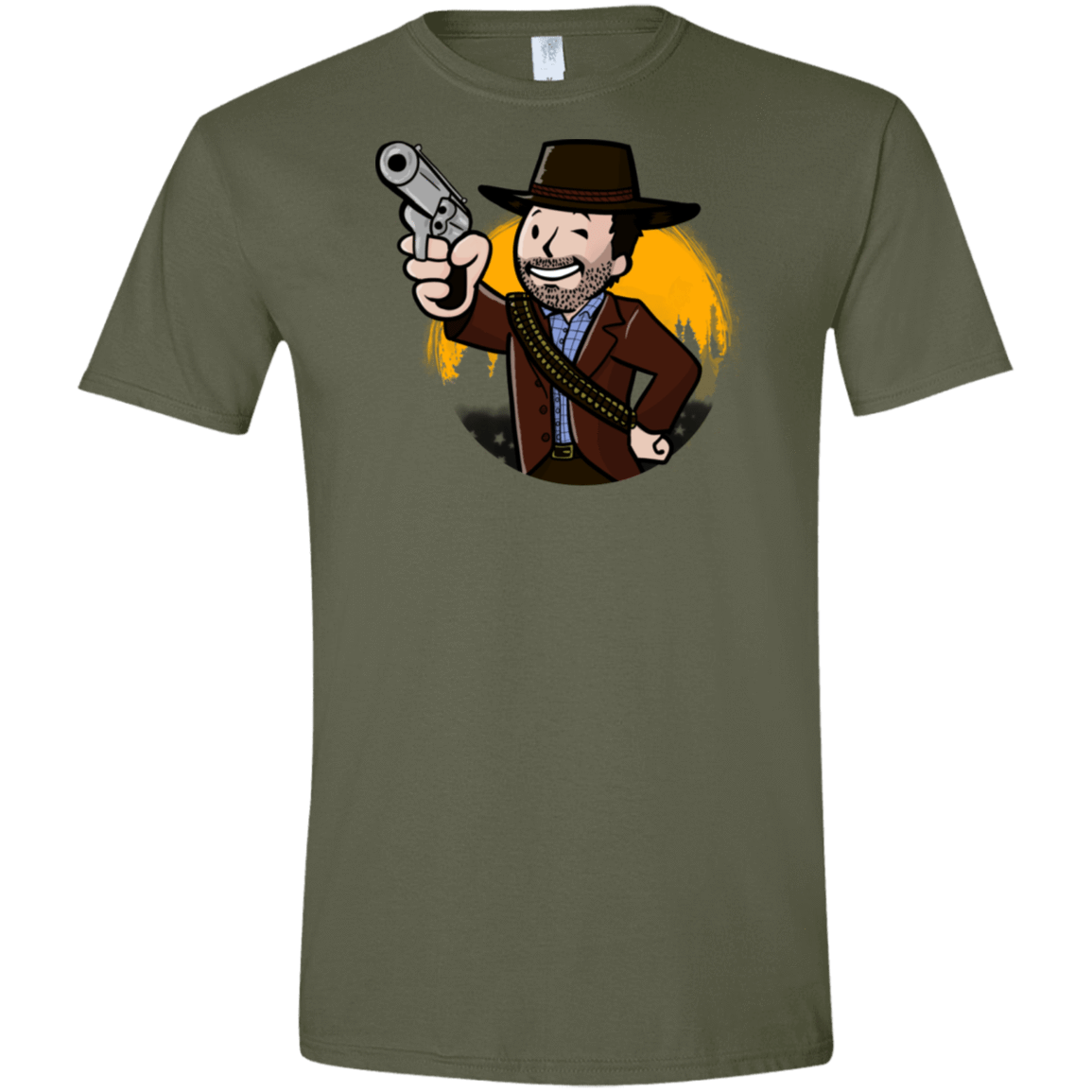 T-Shirts Military Green / S Red Vault Redemption Men's Semi-Fitted Softstyle