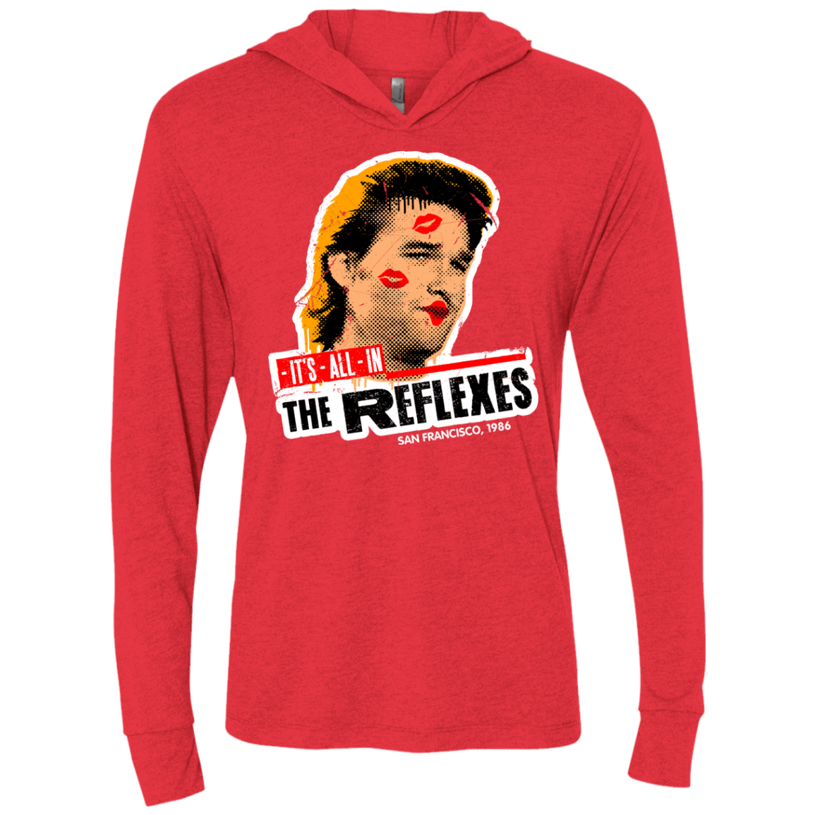 T-Shirts Vintage Red / X-Small Reflexes Triblend Long Sleeve Hoodie Tee