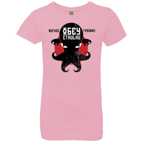 T-Shirts Light Pink / YXS Refuse Tyranny, Obey Cthulhu Girls Premium T-Shirt