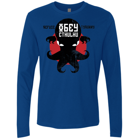 T-Shirts Royal / Small Refuse Tyranny, Obey Cthulhu Men's Premium Long Sleeve