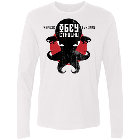 T-Shirts White / Small Refuse Tyranny, Obey Cthulhu Men's Premium Long Sleeve