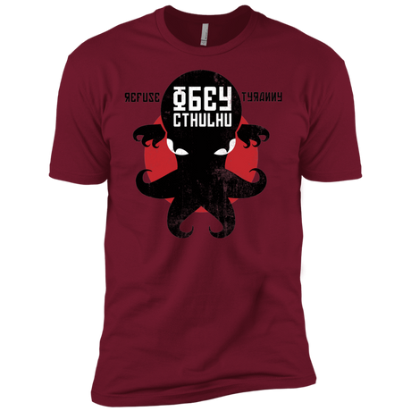 T-Shirts Cardinal / X-Small Refuse Tyranny, Obey Cthulhu Men's Premium T-Shirt
