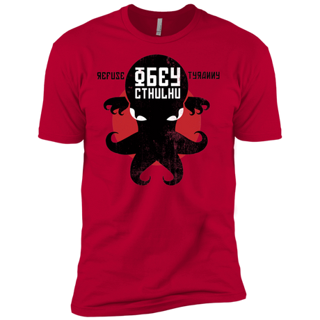 T-Shirts Red / X-Small Refuse Tyranny, Obey Cthulhu Men's Premium T-Shirt