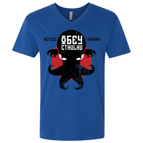 T-Shirts Royal / X-Small Refuse Tyranny, Obey Cthulhu Men's Premium V-Neck