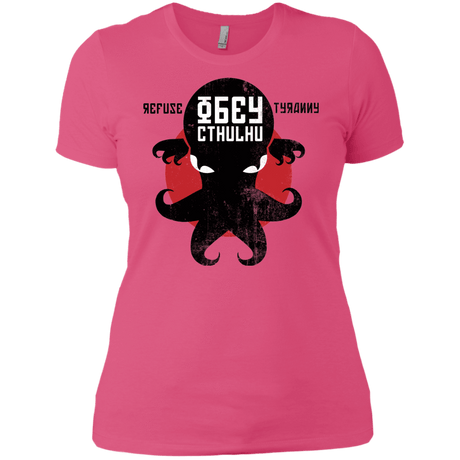 T-Shirts Hot Pink / X-Small Refuse Tyranny, Obey Cthulhu Women's Premium T-Shirt