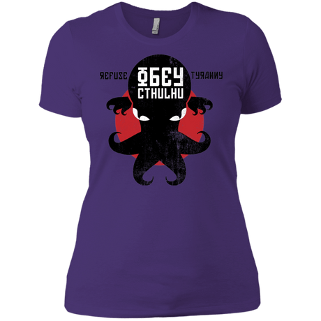 T-Shirts Purple / X-Small Refuse Tyranny, Obey Cthulhu Women's Premium T-Shirt