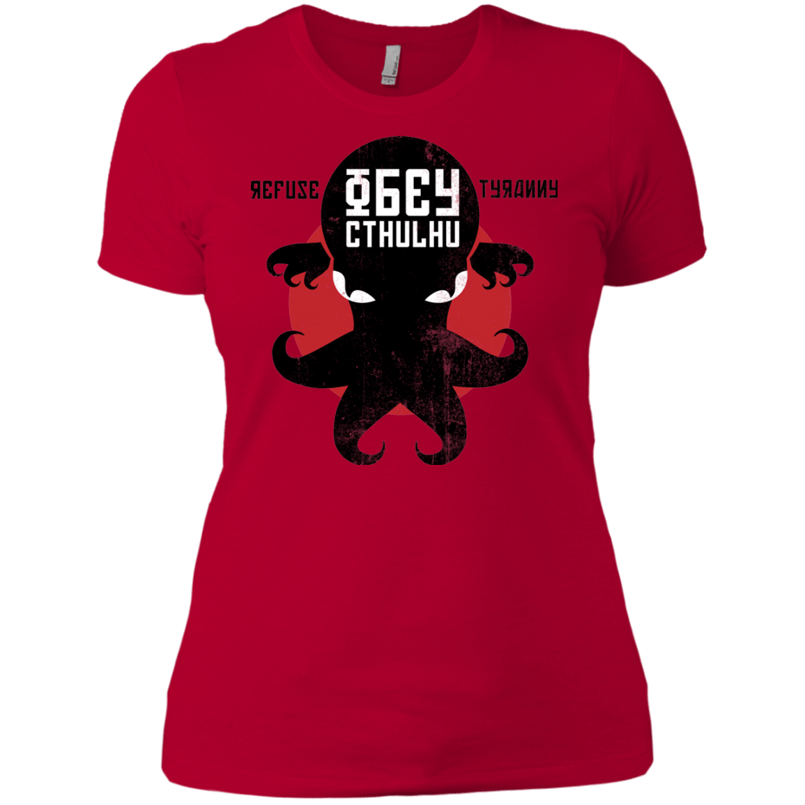 T-Shirts Red / X-Small Refuse Tyranny, Obey Cthulhu Women's Premium T-Shirt