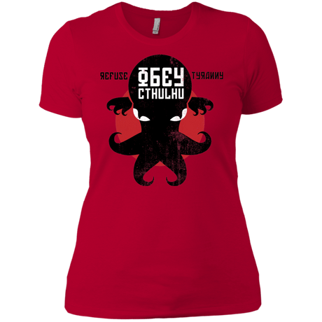 T-Shirts Red / X-Small Refuse Tyranny, Obey Cthulhu Women's Premium T-Shirt