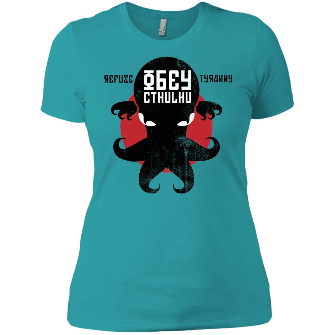 T-Shirts Tahiti Blue / X-Small Refuse Tyranny, Obey Cthulhu Women's Premium T-Shirt