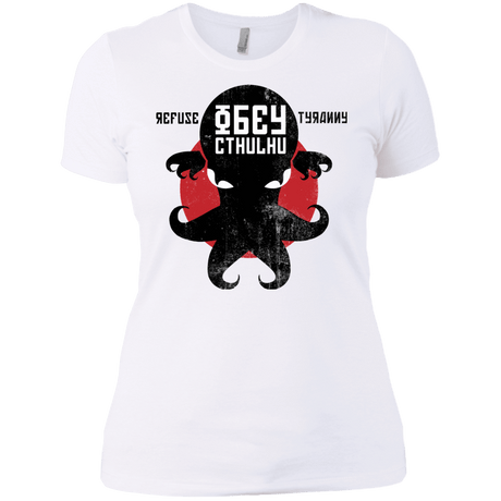 T-Shirts White / X-Small Refuse Tyranny, Obey Cthulhu Women's Premium T-Shirt
