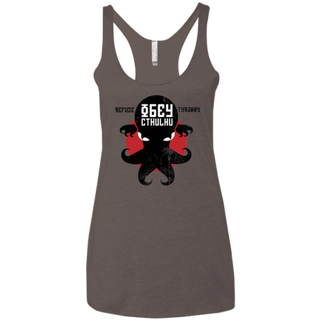 T-Shirts Macchiato / X-Small Refuse Tyranny, Obey Cthulhu Women's Triblend Racerback Tank
