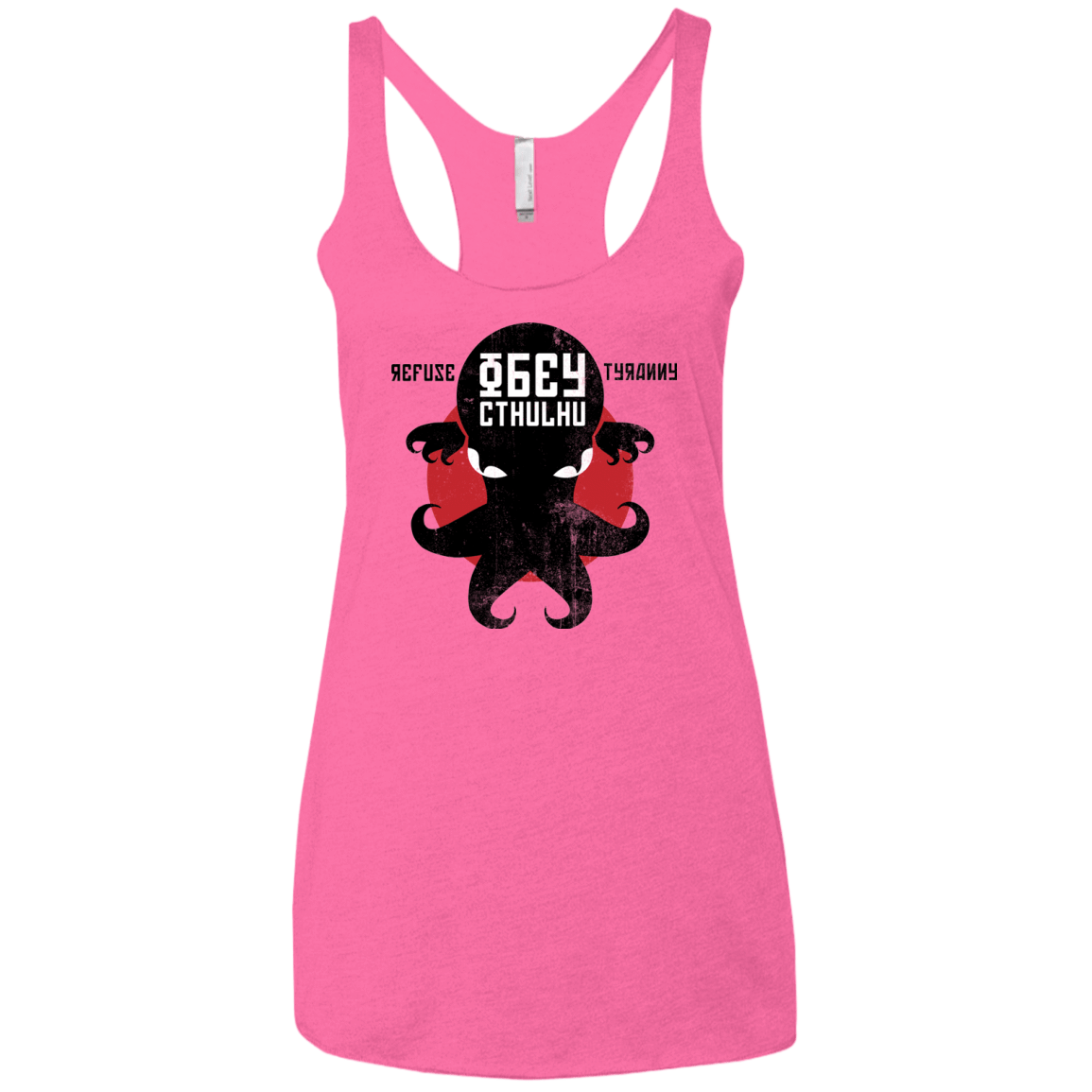 T-Shirts Vintage Pink / X-Small Refuse Tyranny, Obey Cthulhu Women's Triblend Racerback Tank