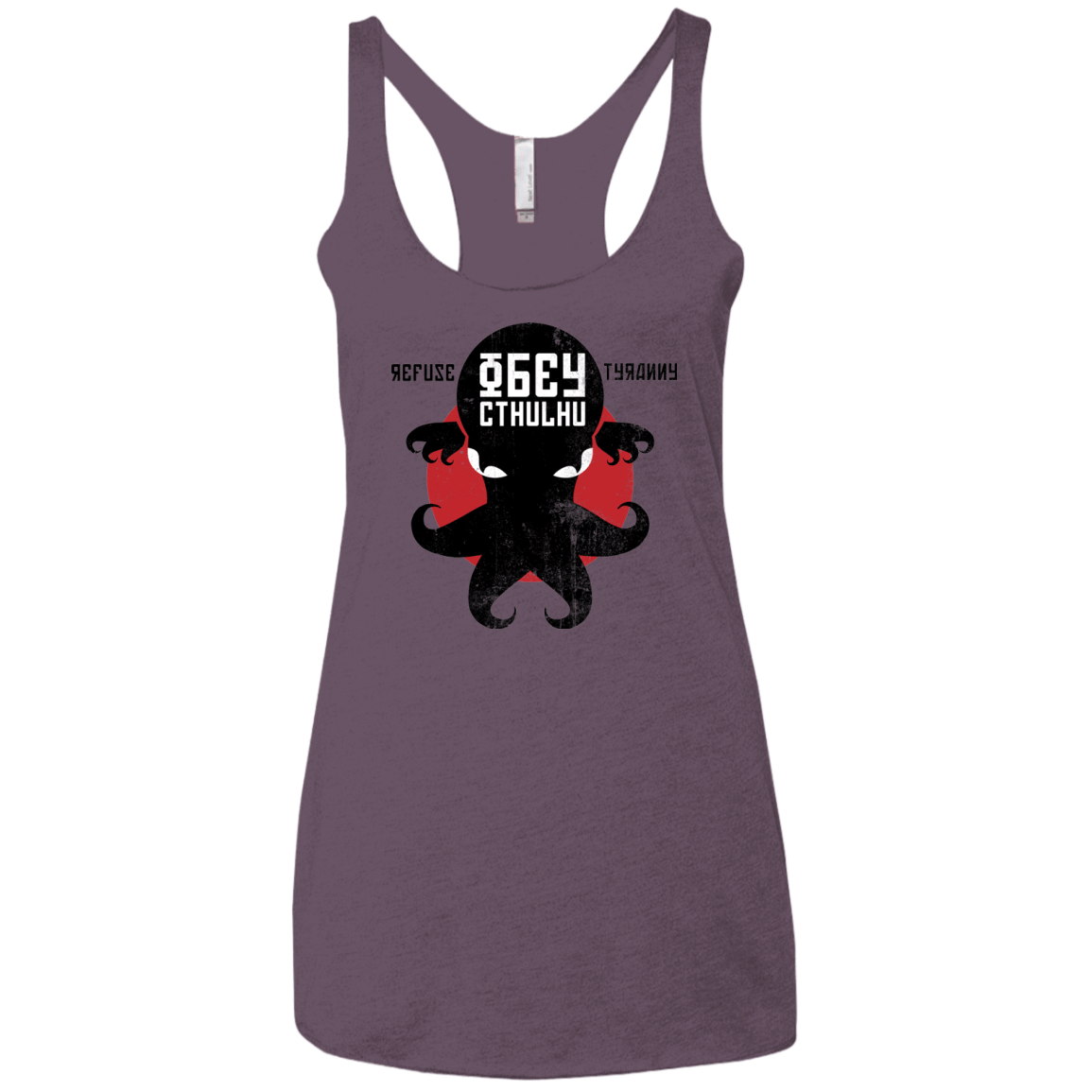 T-Shirts Vintage Purple / X-Small Refuse Tyranny, Obey Cthulhu Women's Triblend Racerback Tank
