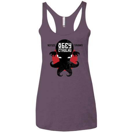 T-Shirts Vintage Purple / X-Small Refuse Tyranny, Obey Cthulhu Women's Triblend Racerback Tank