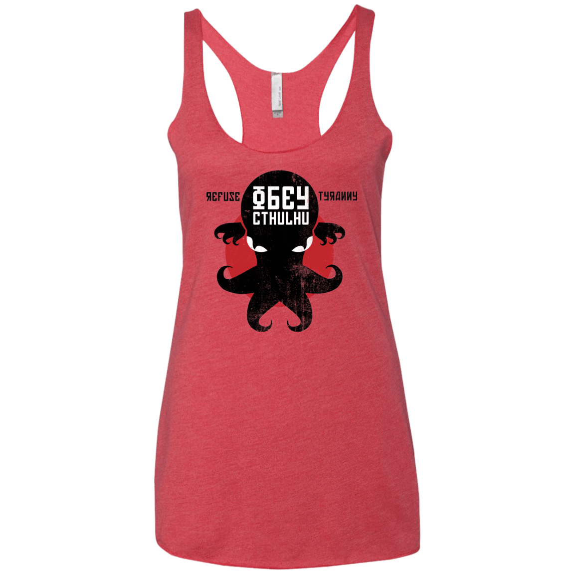 T-Shirts Vintage Red / X-Small Refuse Tyranny, Obey Cthulhu Women's Triblend Racerback Tank