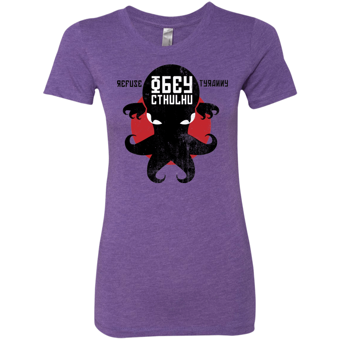 T-Shirts Purple Rush / Small Refuse Tyranny, Obey Cthulhu Women's Triblend T-Shirt