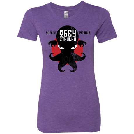 T-Shirts Purple Rush / Small Refuse Tyranny, Obey Cthulhu Women's Triblend T-Shirt