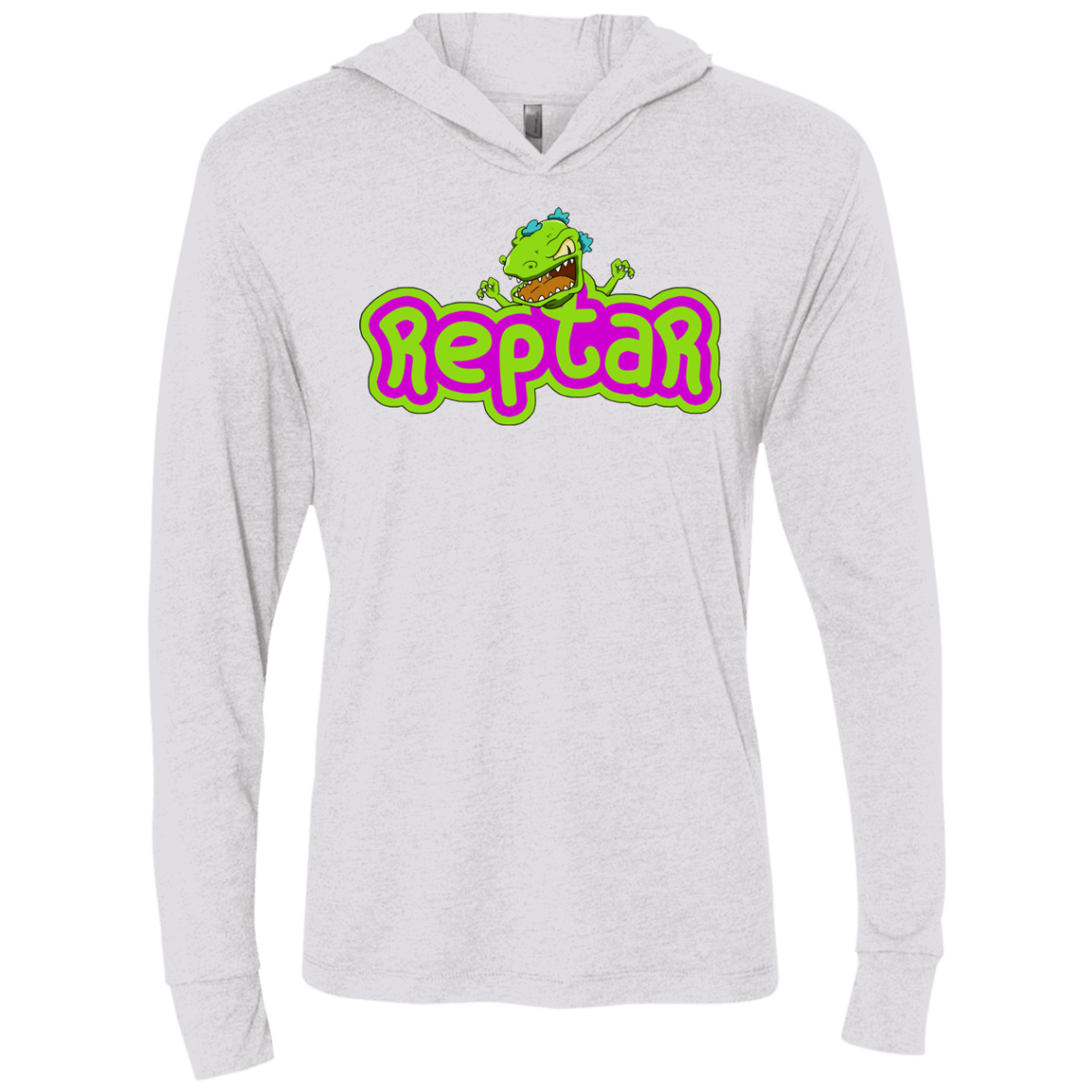 T-Shirts Heather White / X-Small Reptar Triblend Long Sleeve Hoodie Tee