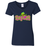 T-Shirts Navy / S Reptar Women's V-Neck T-Shirt