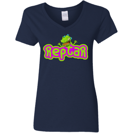 T-Shirts Navy / S Reptar Women's V-Neck T-Shirt