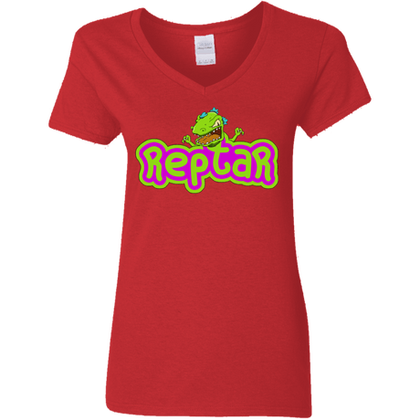 T-Shirts Red / S Reptar Women's V-Neck T-Shirt